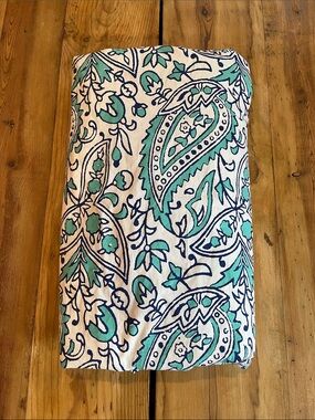 PB TEEN (Pottery Barn) *Twin* Turquoise Blue Tea Paisley Printed Duvet Cover